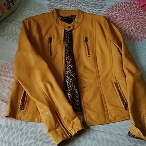 Faux Yellow leather jacket